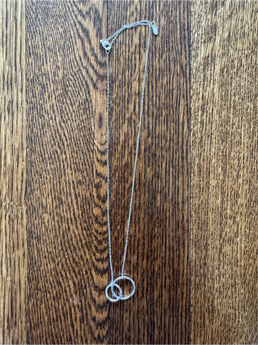 Silver Interlocking Circle Pendant Necklace